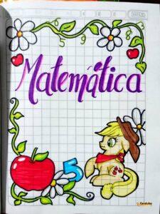 Carátula de Matemáticas para cuaderno escolar, diseño 5