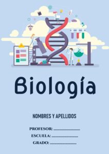 Carátula de Biología para imprimir, modelo 7