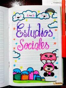 Carátulas de Estudios Sociales: 85 diseños para imprimir 71 Carátula de Estudios Sociales para Niñas (2)