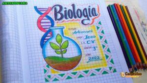 Carátula de Biología fácil, modelo 19 para imprimir o usar como inspiración