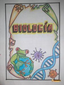 Carátula de Biología fácil, modelo 4 para imprimir o usar como inspiración
