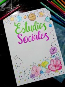 Carátulas de Estudios Sociales: 85 diseños para imprimir 25 Carátulas de Estudios Sociales Fáciles (10)