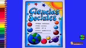 Carátulas de Estudios Sociales: 85 diseños para imprimir 2 Carátula de Estudios Sociales fácil para cuaderno, modelo 2