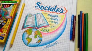 Carátulas de Estudios Sociales: 85 diseños para imprimir 18 Carátulas de Estudios Sociales Fáciles (3)