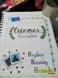 Carátulas de Estudios Sociales: 85 diseños para imprimir 4 Carátula de Estudios Sociales fácil para cuaderno, modelo 4
