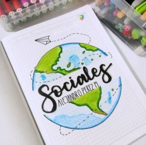 Carátulas de Estudios Sociales: 85 diseños para imprimir 22 Carátulas de Estudios Sociales Fáciles (7)