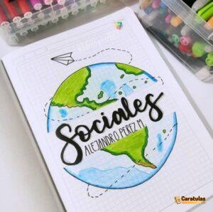Carátulas de Estudios Sociales: 85 diseños para imprimir 7 Carátulas de Estudios Sociales Fáciles (7)