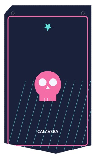 Banderines de Halloween para imprimir: 6 estilos PDF gratis 27 Adorno imprimible original Calavera, estilo Neón de medianoche