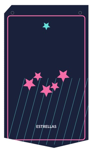 Banderines de Halloween para imprimir: 6 estilos PDF gratis 28 Adorno imprimible original Estrellas, estilo Neón de medianoche