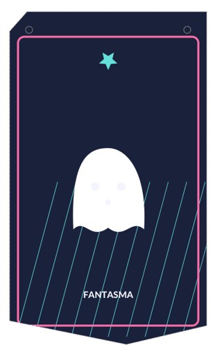 Banderines de Halloween para imprimir: 6 estilos PDF gratis 26 Adorno imprimible original Fantasma, estilo Neón de medianoche