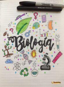 Carátula de Biología para bachillerato, modelo 3 para cuaderno o trabajo escolar