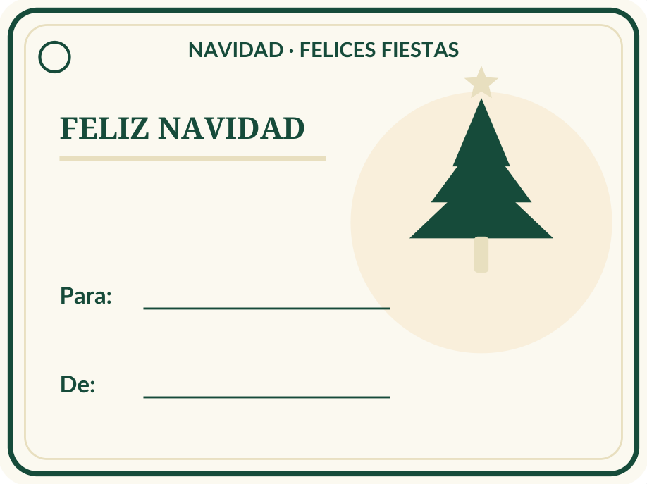 Etiquetas navideñas para regalos: 36 modelos PDF y PNG 9 Etiqueta navideña individual para regalos: Abeto nevado