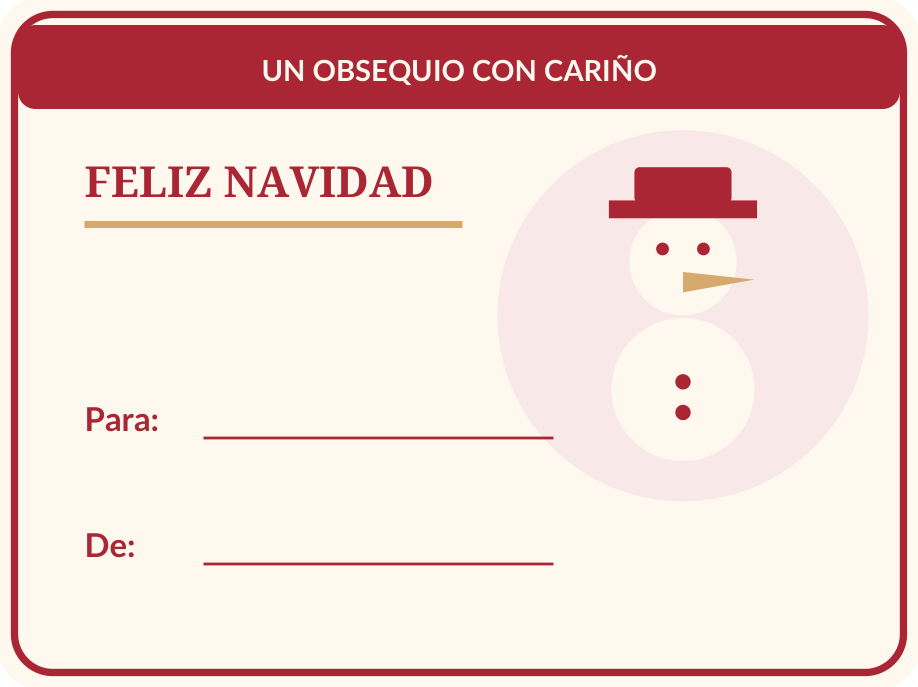 Etiquetas navideñas para regalos: 36 modelos PDF y PNG 19 Etiqueta navideña individual para regalos: Muñeco de nieve