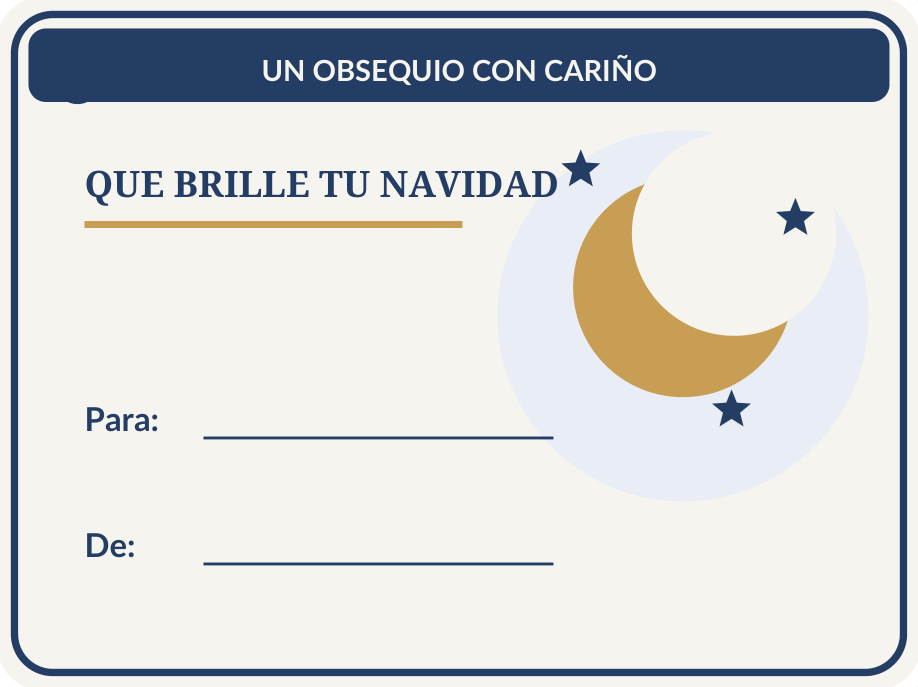 Etiquetas navideñas para regalos: 36 modelos PDF y PNG 22 Etiqueta navideña individual para regalos: Luna de invierno