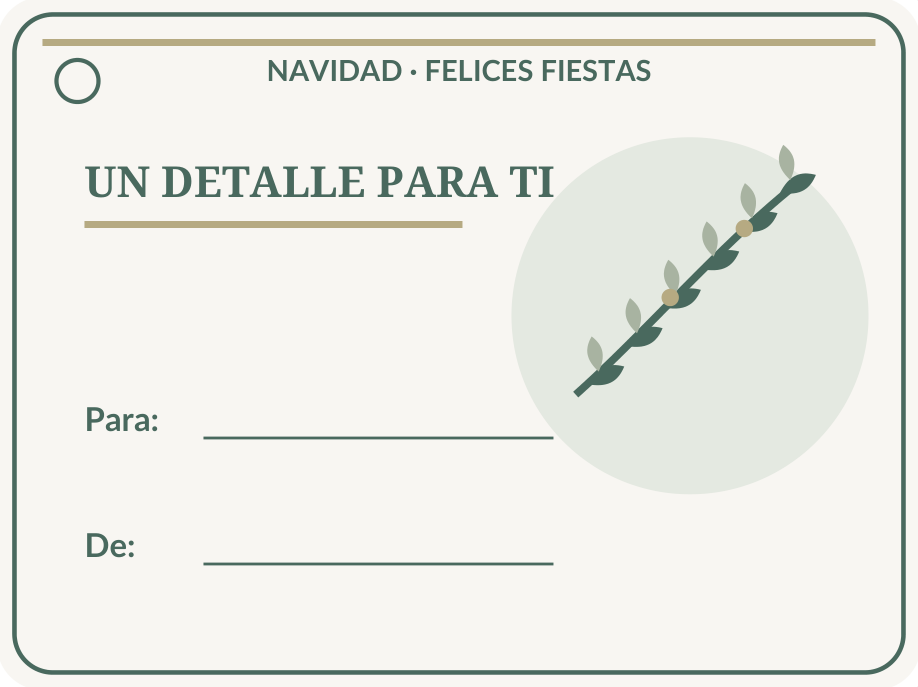 Etiquetas navideñas para regalos: 36 modelos PDF y PNG 31 Etiqueta navideña individual para regalos: Hojas de acebo