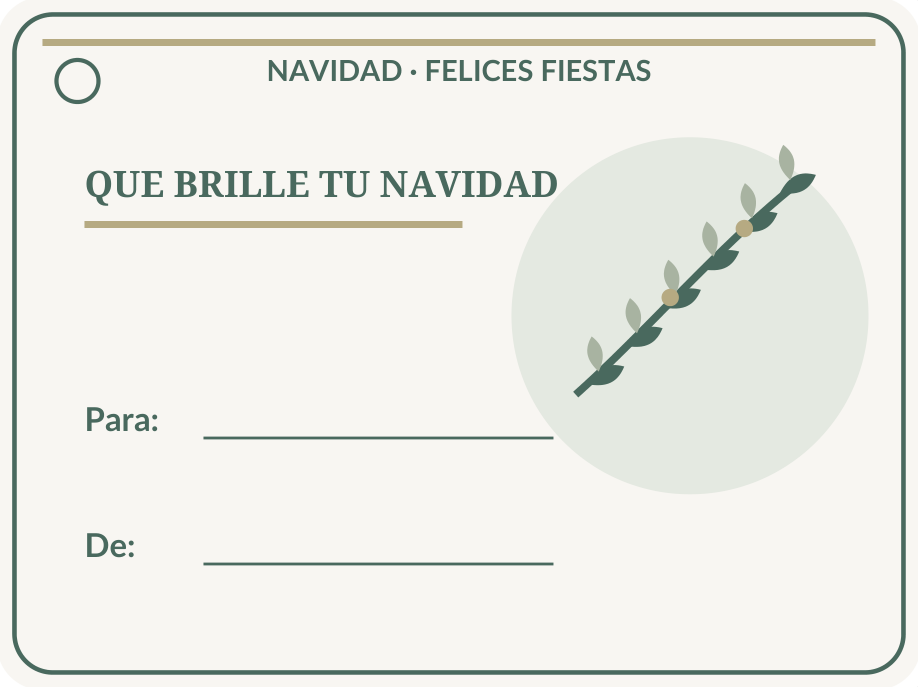 Etiquetas navideñas para regalos: 36 modelos PDF y PNG 32 Etiqueta navideña individual para regalos: Rama escandinava