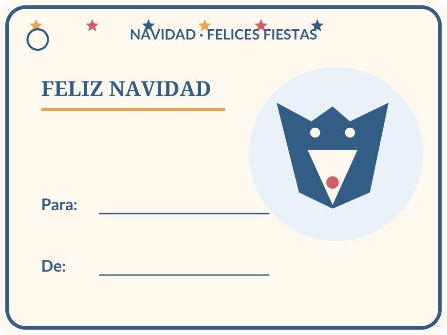 Etiquetas navideñas para regalos: 36 modelos PDF y PNG 37 Etiqueta navideña individual para regalos: Zorrito festivo