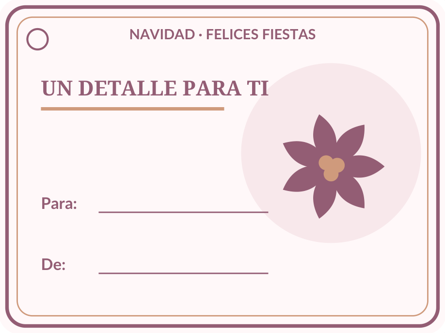 Etiquetas navideñas para regalos: 36 modelos PDF y PNG 39 Etiqueta navideña individual para regalos: Flor de pascua