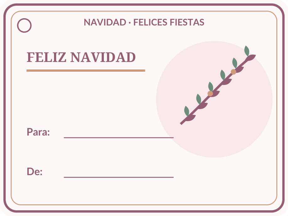 Etiquetas navideñas para regalos: 36 modelos PDF y PNG 41 Etiqueta navideña individual para regalos: Ramita festiva