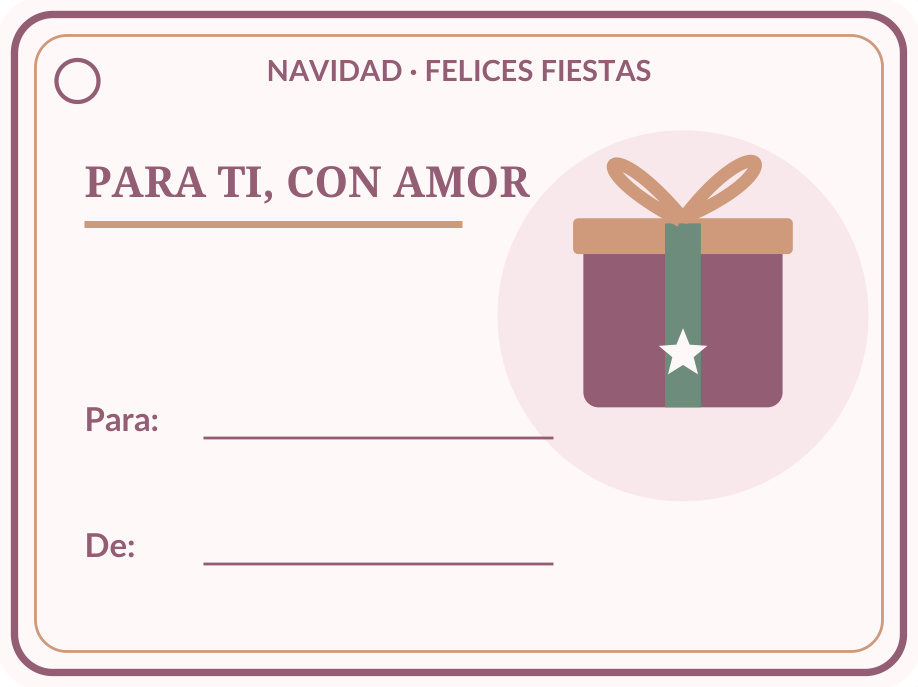Etiquetas navideñas para regalos: 36 modelos PDF y PNG 44 Etiqueta navideña individual para regalos: Regalo elegante