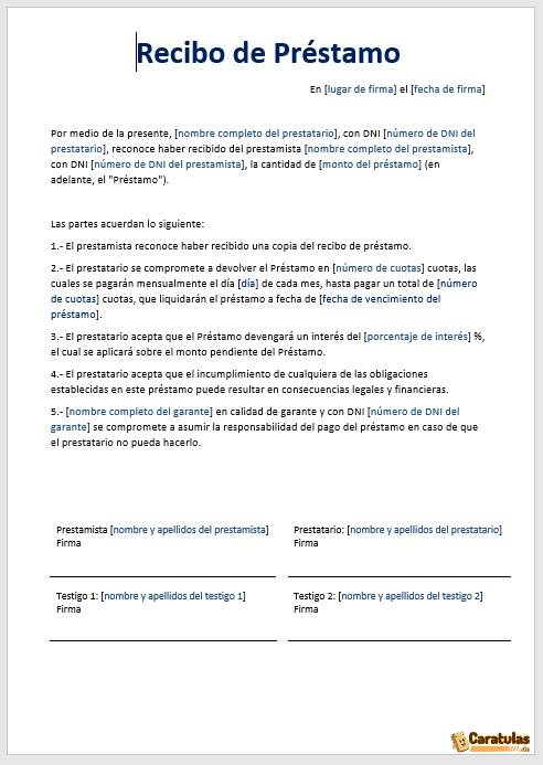 Plantilla de Recibo de préstamo de dinero en Word Descargar Gratis 7 Plantilla de Recibo de préstamo de dinero en Word Descargar Gratis