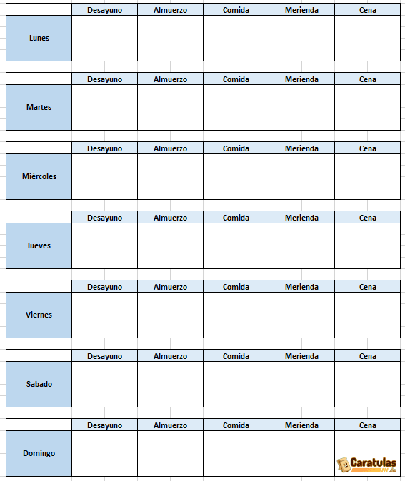 Plantilla para Dieta Semanal en Excel para Editar 13 Plantilla para Dieta Semanal en Excel para Editar