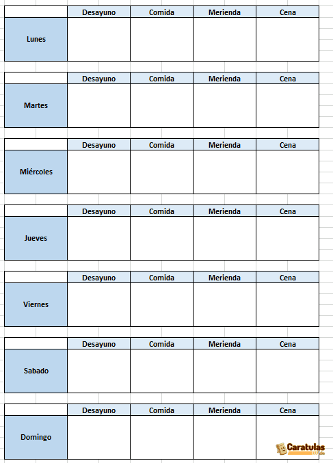 Plantilla para Dieta Semanal en Excel para Editar 14 Plantilla para Dieta Semanal en Excel para Editar