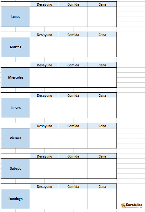 Plantilla para Dieta Semanal en Excel para Editar 15 Plantilla para Dieta Semanal en Excel para Editar