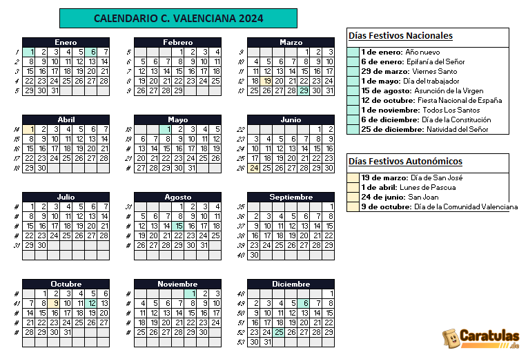 Calendario Laboral Comunidad de Valenciana Excel 13 Calendario Laboral Comunidad de Valenciana Excel