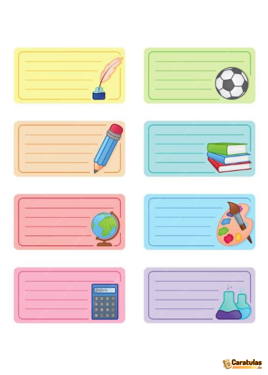 Etiquetas Escolares para Imprimir: Descargar Gratis en PDF 13 Etiquetas Escolares para Imprimir: Descargar Gratis en PDF