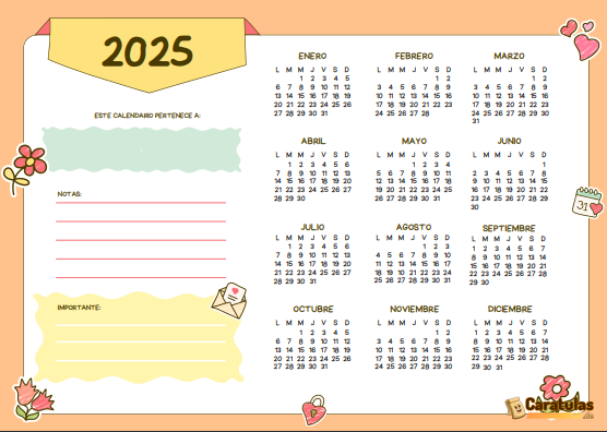 Calendario 2025 para Imprimir: Descargar Gratis en PDF 17 Calendario 2025 para Imprimir: Descargar Gratis en PDF