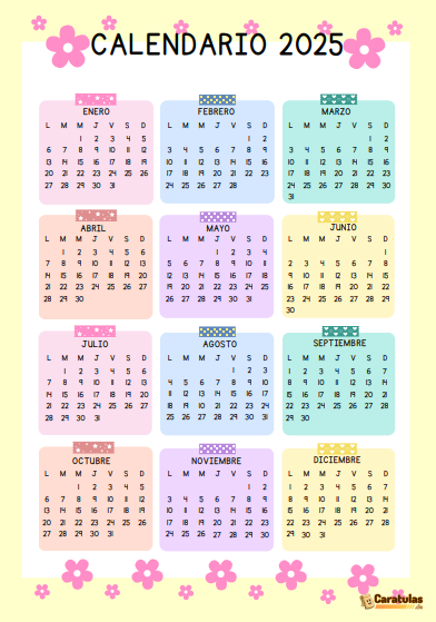 Calendario 2025 para Imprimir: Descargar Gratis en PDF 20 Calendario 2025 para Imprimir: Descargar Gratis en PDF