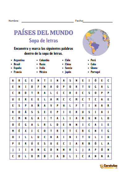 Sopa de Letras para Imprimir: Descargar Gratis en PDF 25 Sopa de Letras para Imprimir: Descargar Gratis en PDF