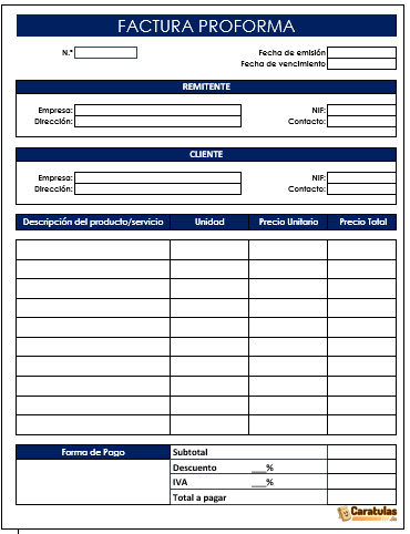 Modelo factura proforma Word PDF Excel Gratis 1 Modelo factura proforma Word PDF Excel Gratis
