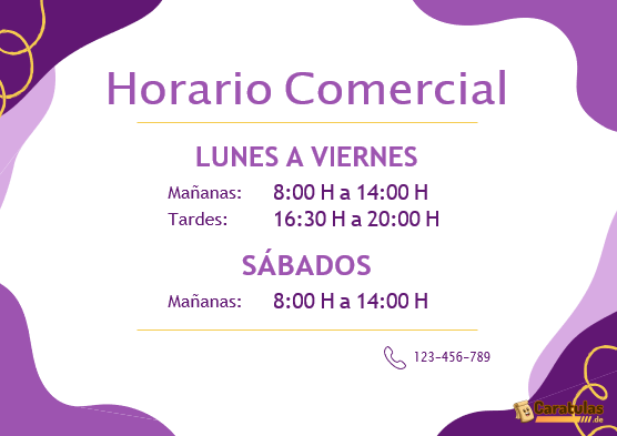 Cartel de Horarios para Negocio en Word para Imprimir y Descargar Gratis 17 Cartel de Horarios para Negocio en Word para Imprimir y Descargar Gratis