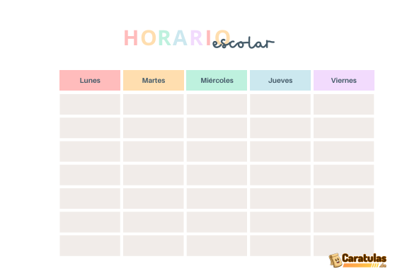 Horarios de clases para imprimir: plantillas de horario escolar gratis 14 Horarios de clases para imprimir: plantillas de horario escolar gratis