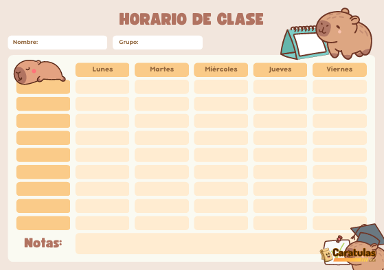 Horarios de clases para imprimir: plantillas de horario escolar gratis 15 Horarios de clases para imprimir: plantillas de horario escolar gratis