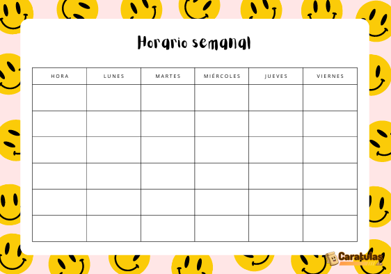Horarios de clases para imprimir: plantillas de horario escolar gratis 16 Horarios de clases para imprimir: plantillas de horario escolar gratis