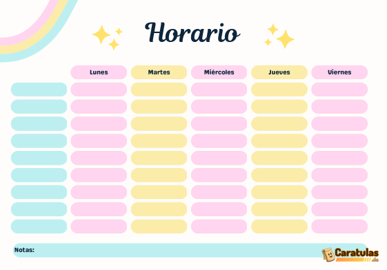 Horarios de clases para imprimir: plantillas de horario escolar gratis 21 Horarios de clases para imprimir: plantillas de horario escolar gratis