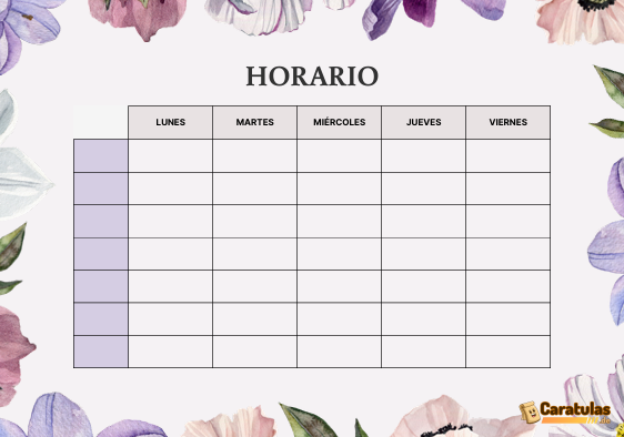 Horarios de clases para imprimir: plantillas de horario escolar gratis 22 Horarios de clases para imprimir: plantillas de horario escolar gratis