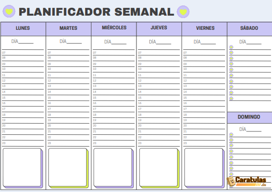 Planificador Semanal para Imprimir: Descargar Gratis en PDF 14 Planificador Semanal para Imprimir: Descargar Gratis en PDF
