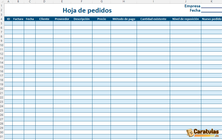 Plantilla Hoja de Pedido en Excel para Descargar y Editar 13 Plantilla Hoja de Pedido en Excel para Descargar y Editar