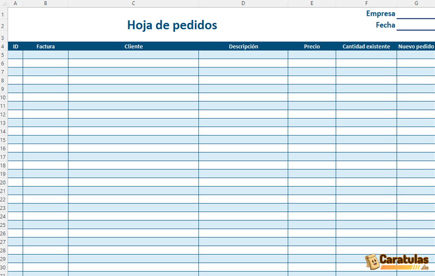 Plantilla Hoja de Pedido en Excel para Descargar y Editar 14 Plantilla Hoja de Pedido en Excel para Descargar y Editar