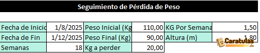 Plantilla de Control de Peso y Medidas en Excel para Editar y Descargar Gratis 2 Plantilla de Control de Peso y Medidas en Excel para Editar y Descargar Gratis
