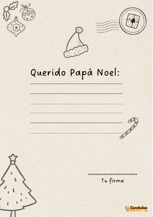 Carta para Santa Claus para Imprimir - Platilla para Descargar Gratis