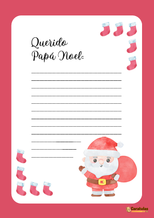 Carta para Santa Claus para Imprimir - Platilla para Descargar Gratis