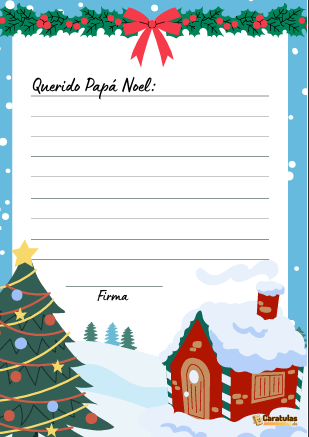 Carta para Santa Claus para Imprimir - Platilla para Descargar Gratis