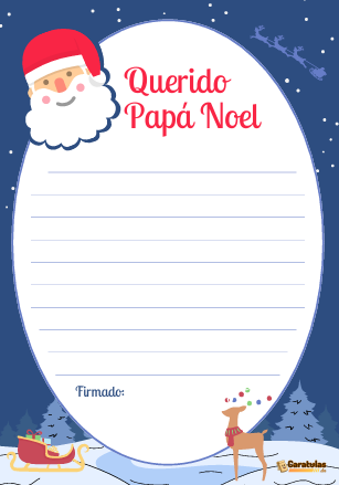Carta para Santa Claus para Imprimir - Platilla para Descargar Gratis
