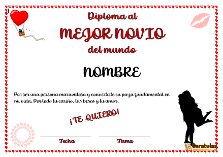 Diploma al Mejor Novio del Mundo en Word Editable para imprimir gratis 18 Diploma al Mejor Novio del Mundo en Word Editable para imprimir gratis