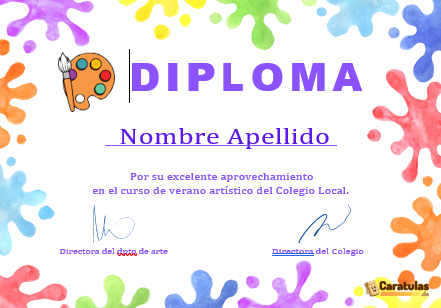 Diploma para Niños en Word Editable para imprimir gratis